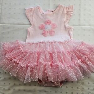 Mini Muffin Baby Girls Pink Polka Dot Tutu Bodysuit Dress